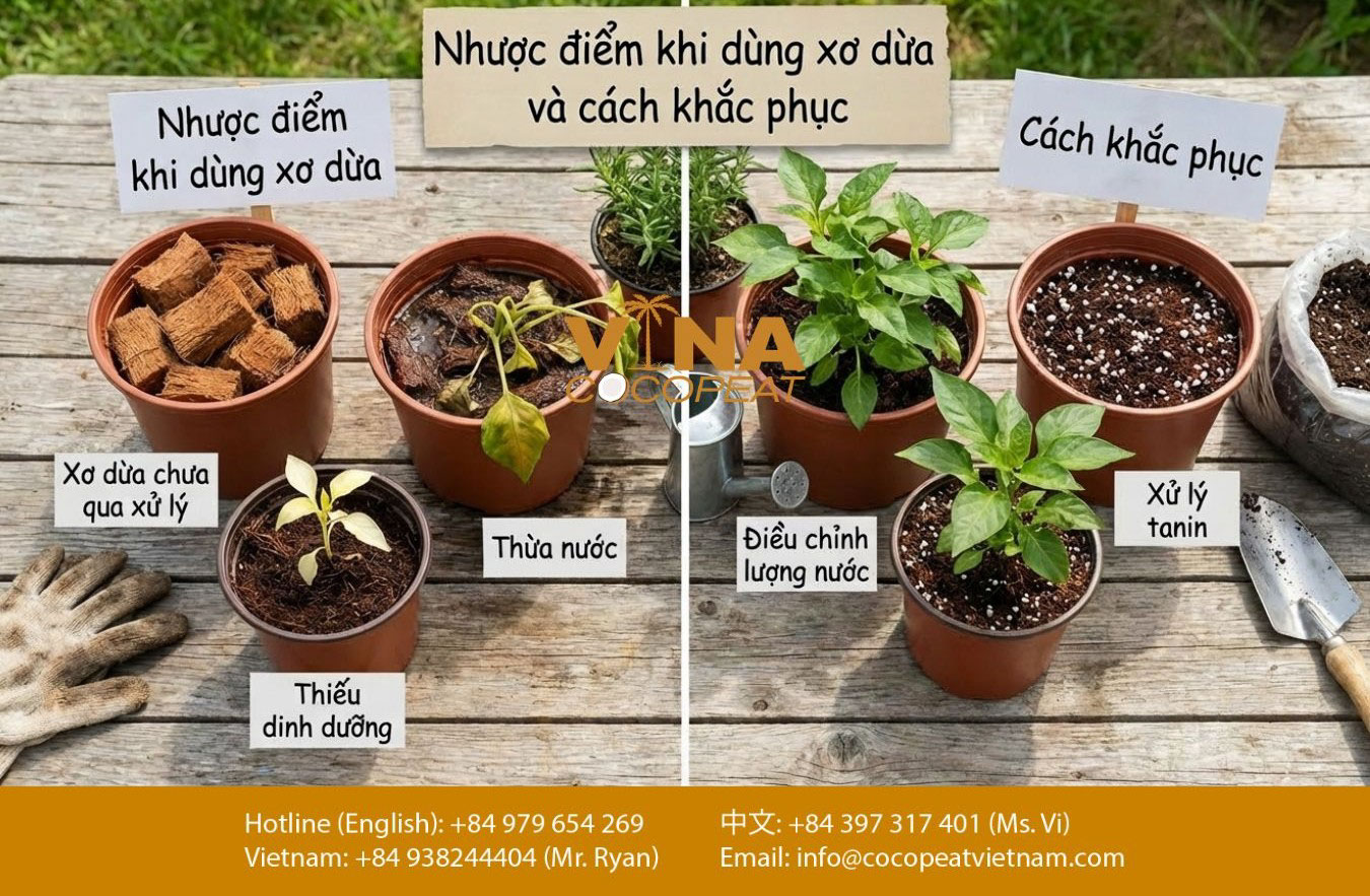 Nhược điểm khi dùng mụn dừa và cách khắc phục