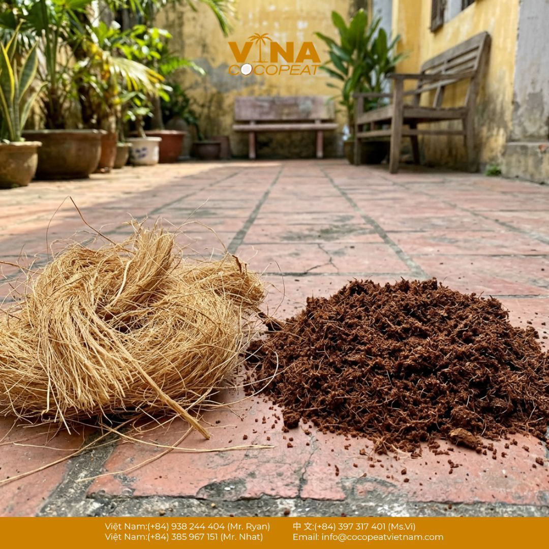 Phân biệt xơ dừa dạng sợi và mụn dừa dùng làm giá thể trồng cây