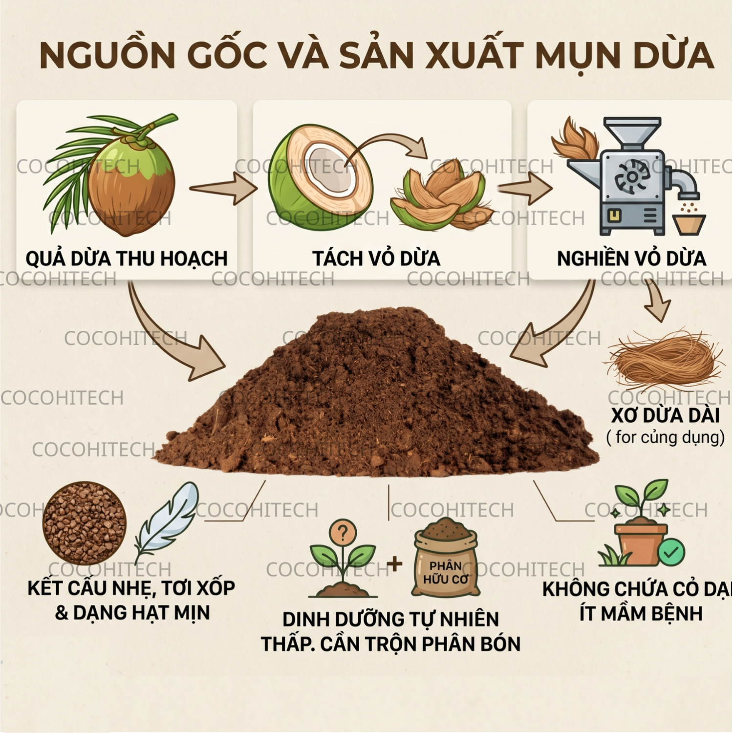 Nguồn gốc của mụn dừa