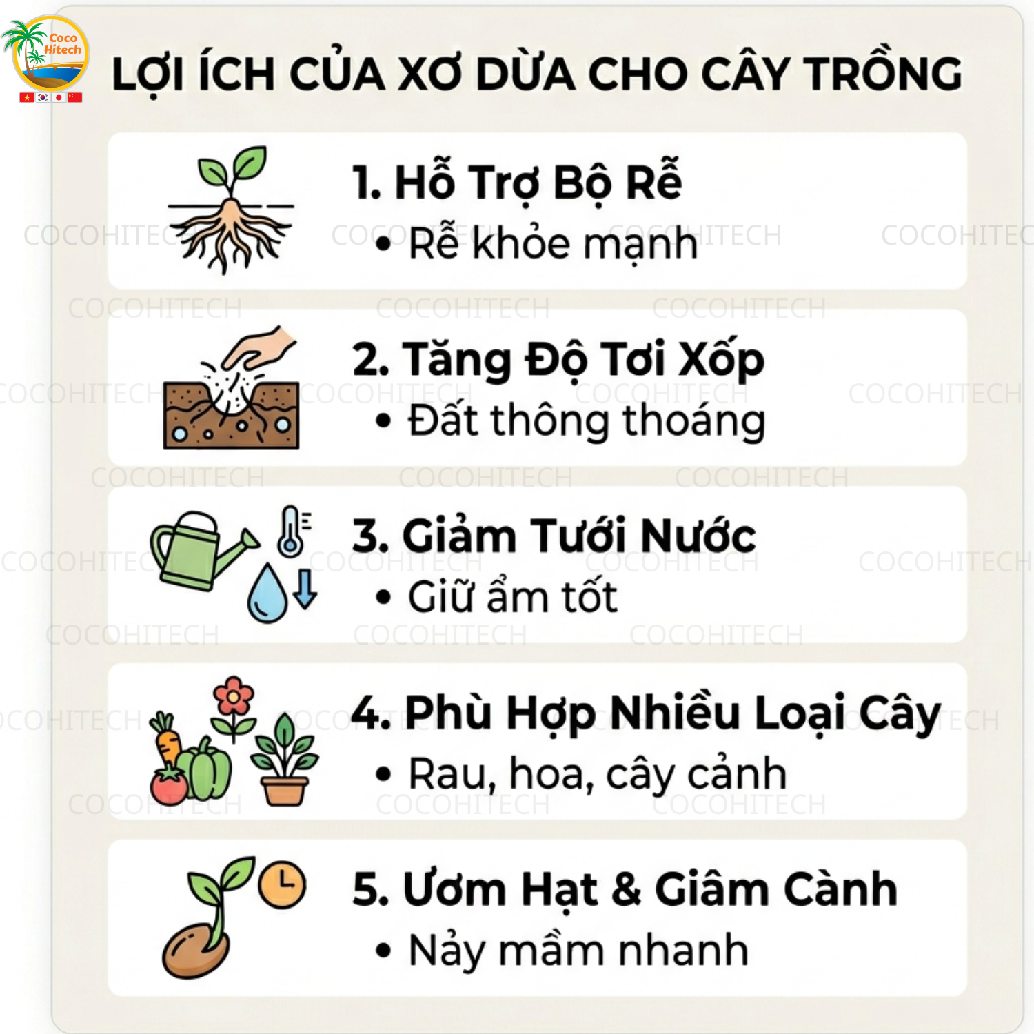 Ưu Điểm Của Đất Xơ Dừa Khi Trồng Cây