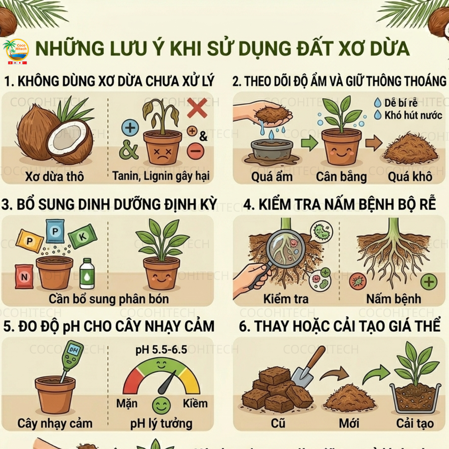 Những Lưu Ý Khi Sử Dụng Đất Xơ Dừa