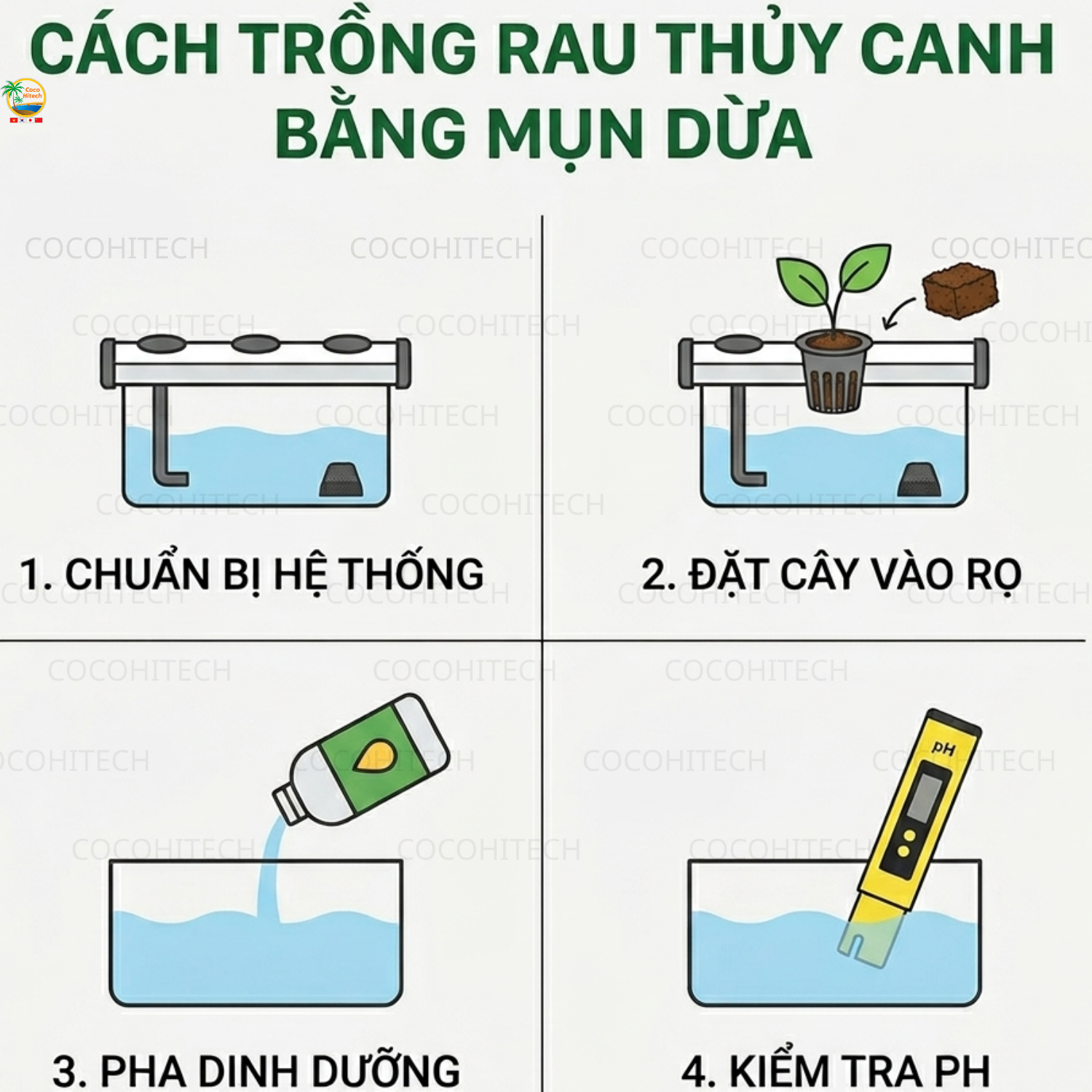 Cách Trồng Rau Thủy Canh Bằng Mụn Dừa