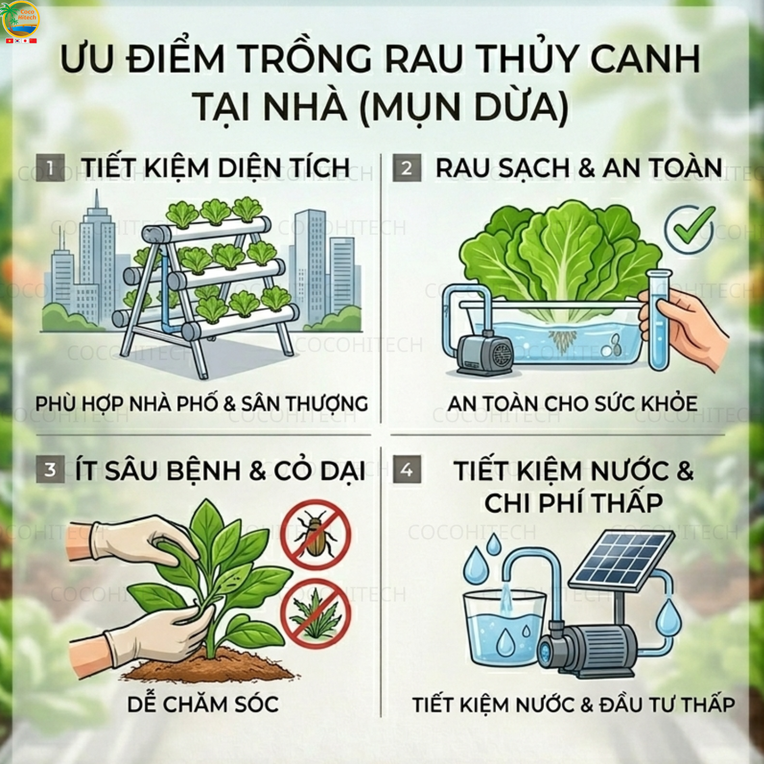 Ưu Điểm Của Phương Pháp Trồng Rau Thủy Canh Bằng Mụn Dừa