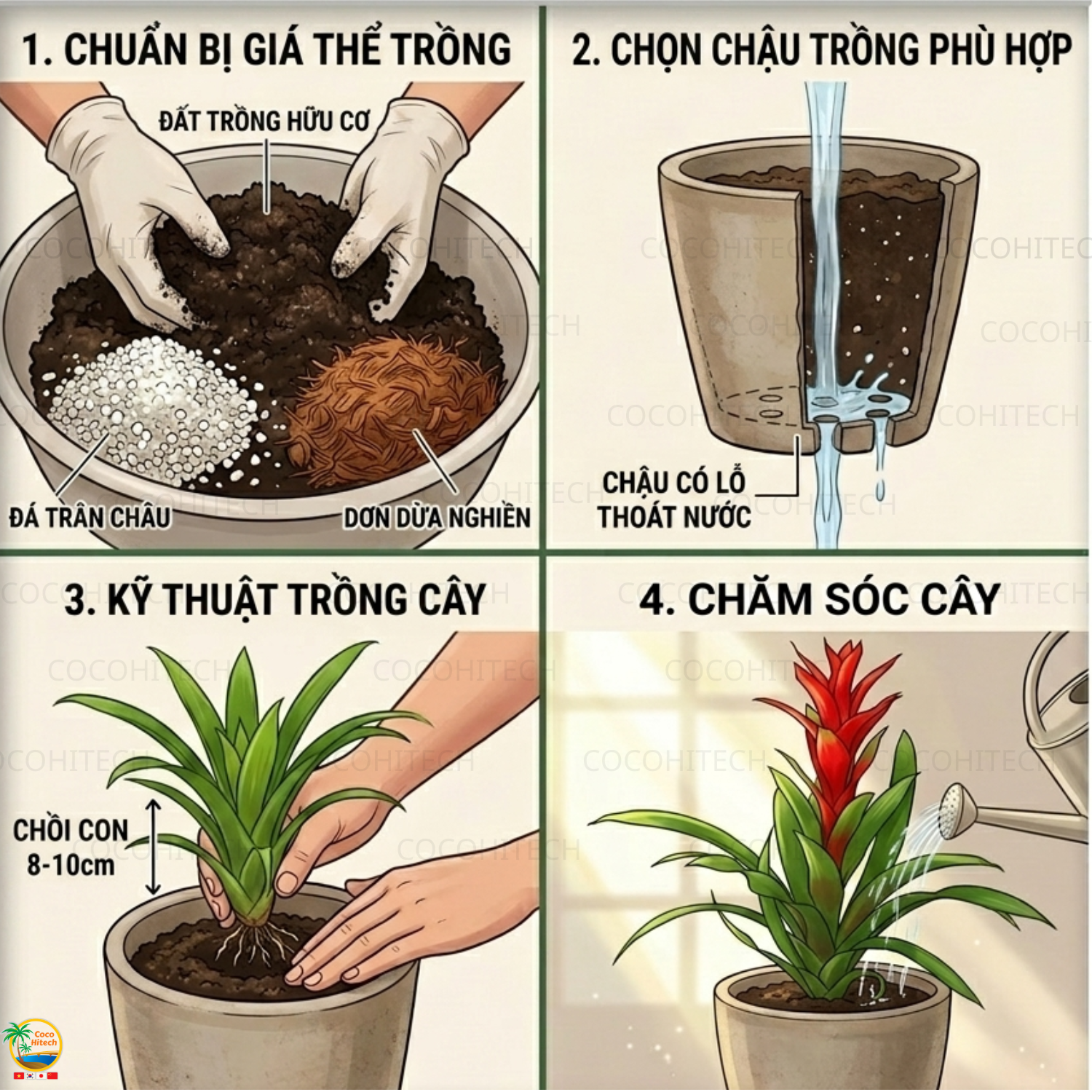 Cách trồng cây dứa cảnh