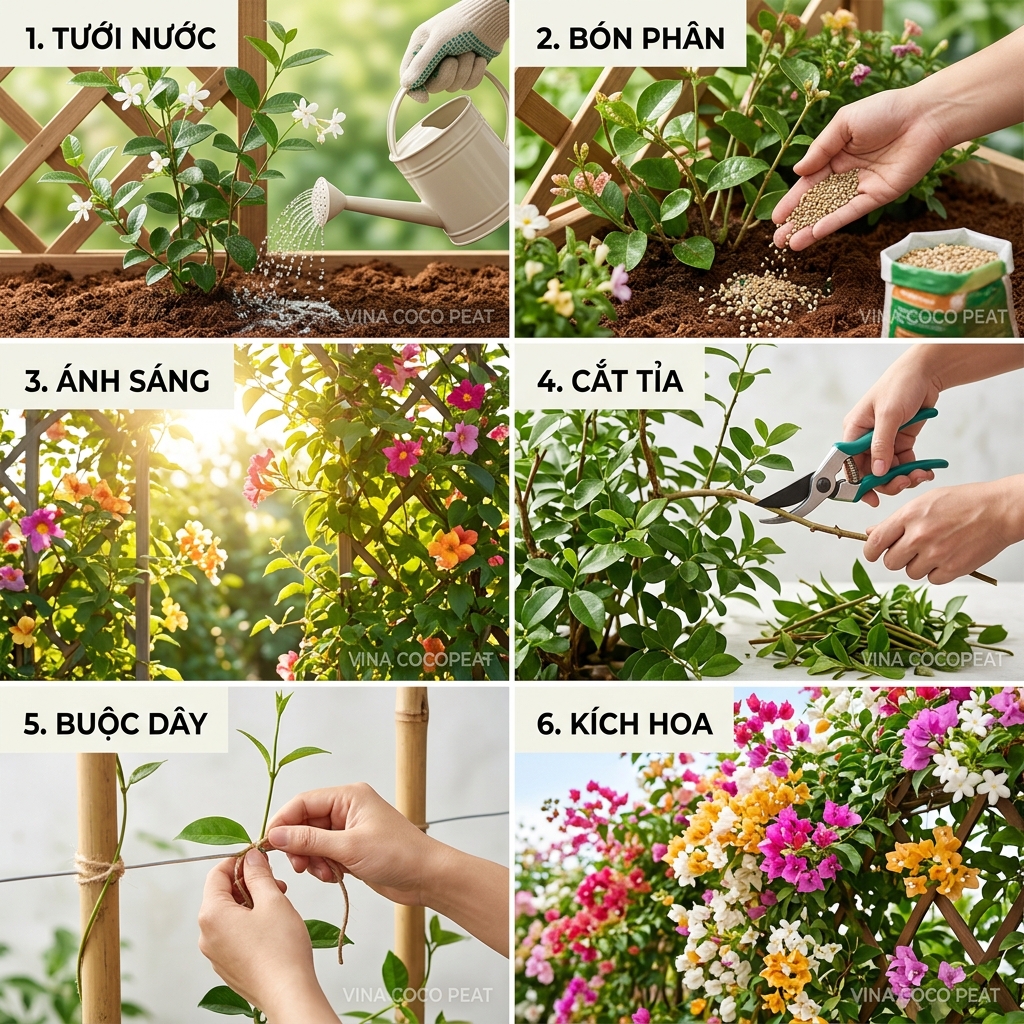 Kỹ thuật chăm sóc hoa leo giàn ra hoa quanh năm