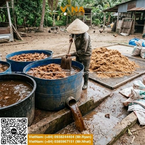 Hướng dẫn 7 bước biến mụn dừa thành phân bón hữu cơ tại nhà: thu gom, khử Tanin, xử lý Lignin, bổ sung Trichoderma, ủ hoai và phối trộn cho cây trồng.