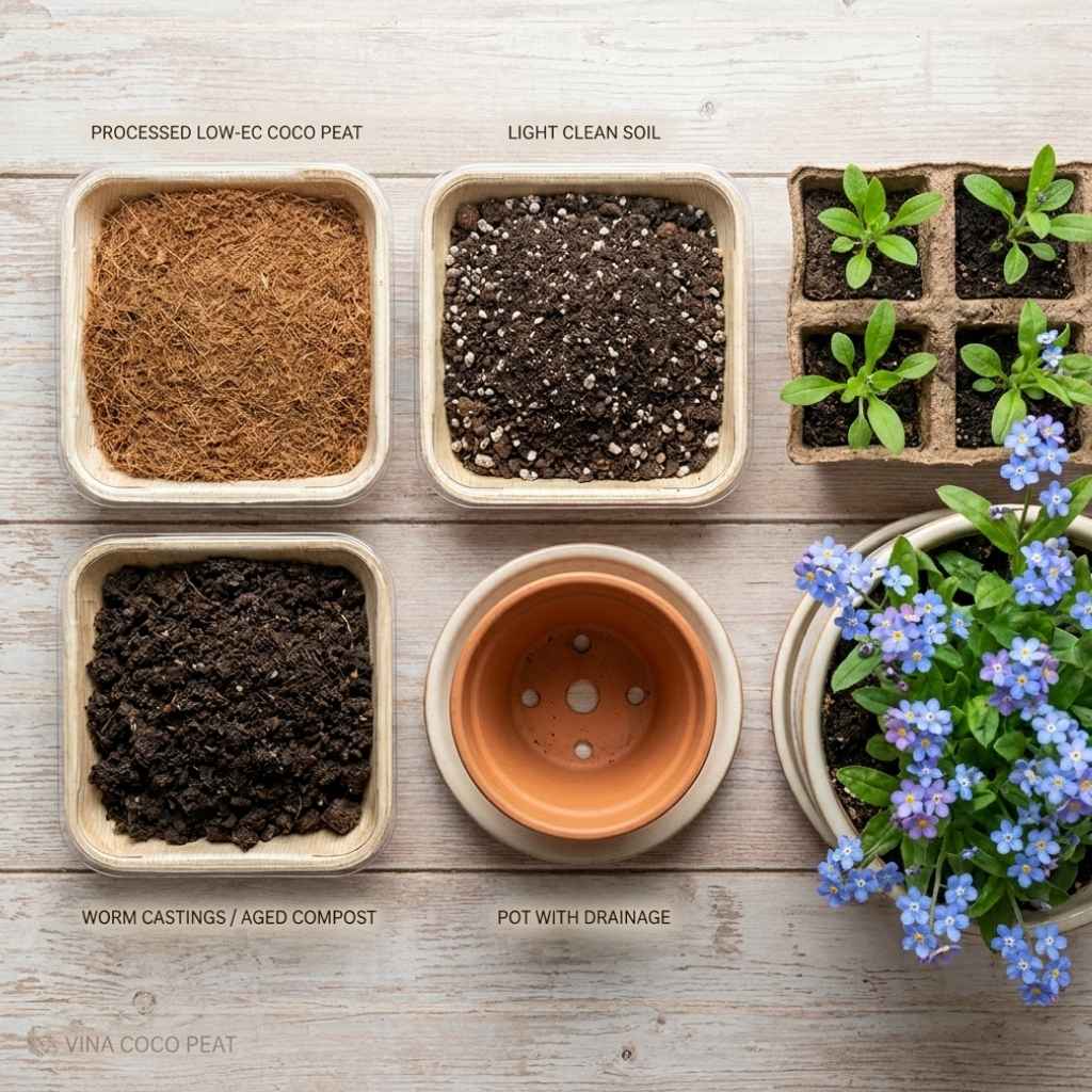Chuẩn bị trước khi trồng hoa Lưu Ly