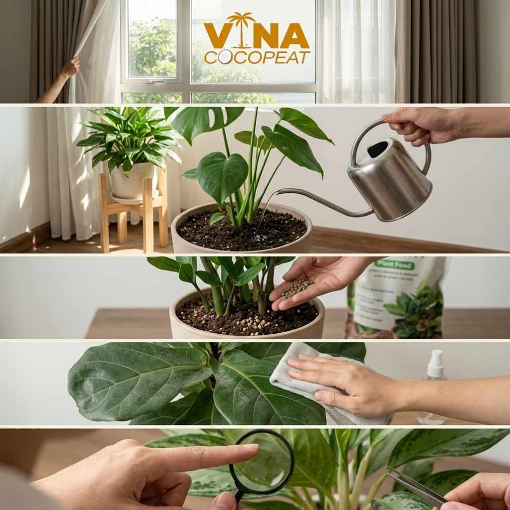 Bí quyết chăm sóc cây cảnh trong nhà luôn xanh tốt