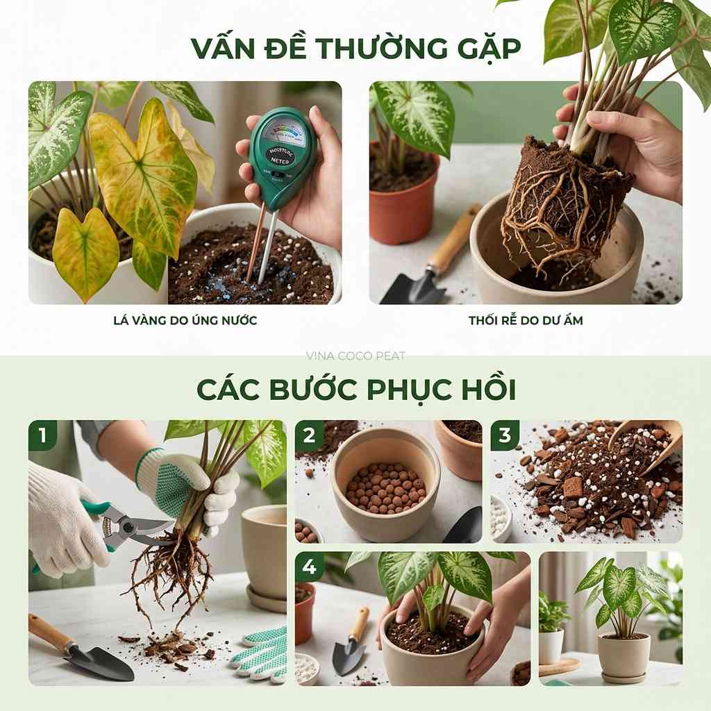 Xử lý thối rễ, úng nước và các vấn đề thường gặp