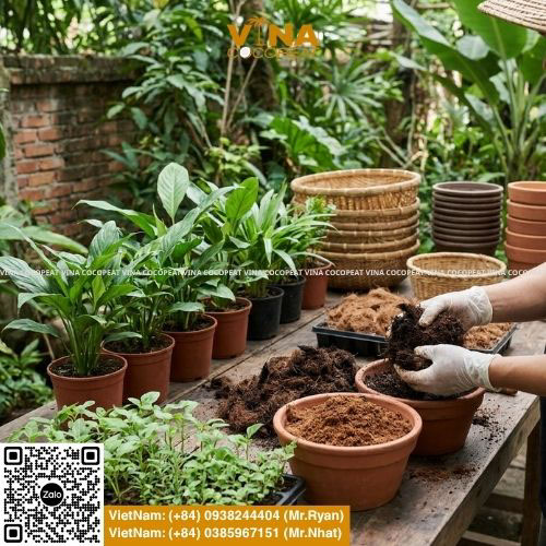 Phối trộn đất trồng cây tại nhà với mụn dừa và giá thể hữu cơ