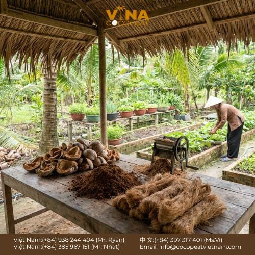 Khám phá 5 lợi ích của giá thể xơ dừa cho vườn nhà: giữ ẩm, thoáng khí, sạch mầm bệnh, cải tạo đất và hỗ trợ canh tác bền vững.