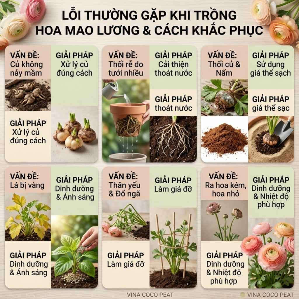 Lỗi thường gặp khi trồng hoa Mao Lương và cách khắc phục