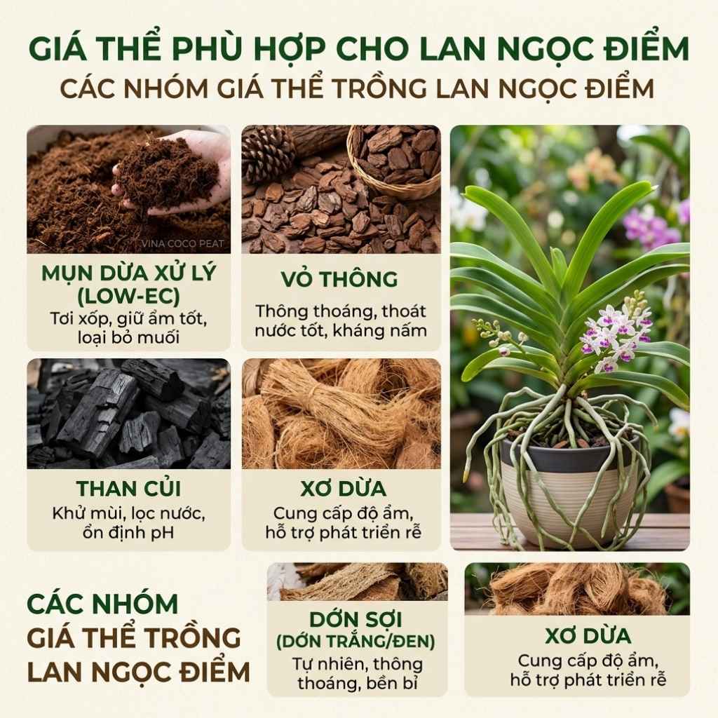 Giá thể trồng Lan Ngọc Điểm