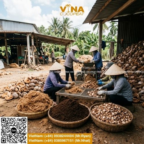 Mua vỏ dừa khô làm giá thể cần kiểm tra gì? Xem 8 kinh nghiệm chọn mụn dừa, xơ dừa, husk chips EC thấp, pH ổn định và dễ sử dụng.