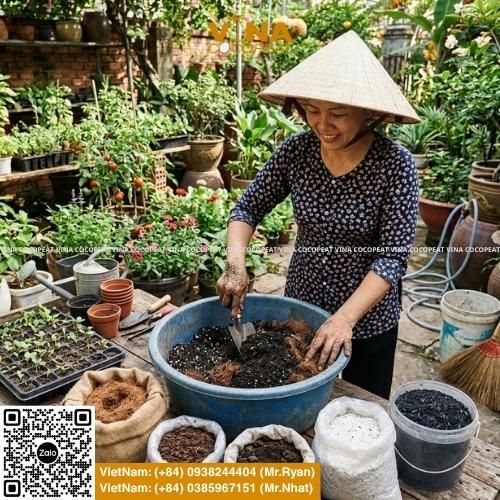 Tìm hiểu phân hữu cơ mụn dừa là gì, 5 lợi ích nổi bật, cách tự ủ tại nhà, công thức phối trộn theo cây trồng và tiêu chí chọn mụn dừa đạt chuẩn.