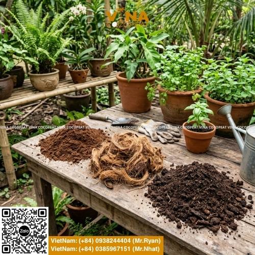 Tìm hiểu phân hữu cơ mụn dừa là gì, 5 lợi ích nổi bật, cách tự ủ tại nhà, công thức phối trộn theo cây trồng và tiêu chí chọn mụn dừa đạt chuẩn.