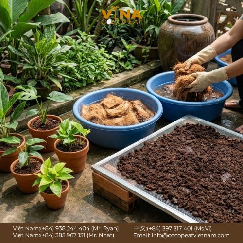 Khám phá 7 cách dùng xơ dừa trồng cây cảnh hiệu quả, giúp giữ ẩm, thoát nước tốt, hạn chế nấm mốc và hỗ trợ rễ phát triển khỏe.