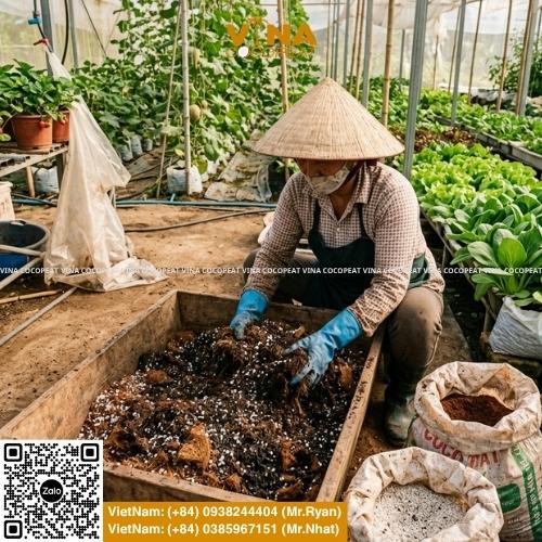 Tìm hiểu vai trò của mụn dừa cho nhà màng, tiêu chí chọn nhà cung cấp, thông số EC pH, quy cách sản phẩm, công thức phối trộn và lưu ý khi mua số lượng lớn.