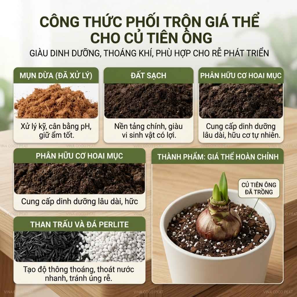 Công thức phối trộn giá thể mụn dừa