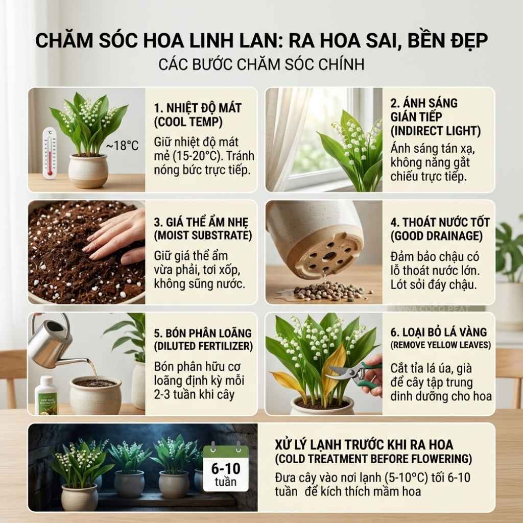 Chăm sóc hoa Linh Lan để ra hoa sai, bền đẹp