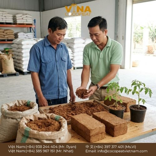Khám phá 3 tiêu chí vàng khi mua xơ dừa giá sỉ: chất lượng EC/pH đạt chuẩn, nguồn cung ổn định và chính sách hỗ trợ uy tín.