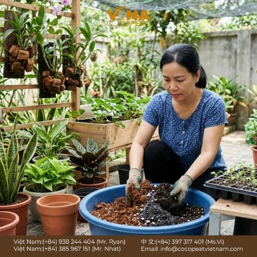 Khám phá 7 cách dùng xơ dừa trồng cây cảnh hiệu quả, giúp giữ ẩm, thoát nước tốt, hạn chế nấm mốc và hỗ trợ rễ phát triển khỏe.