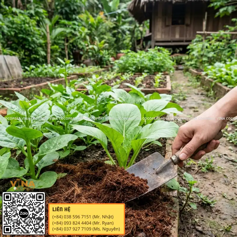 Cách làm phân hữu cơ tại nhà từ xơ dừa cho vườn rau sạch