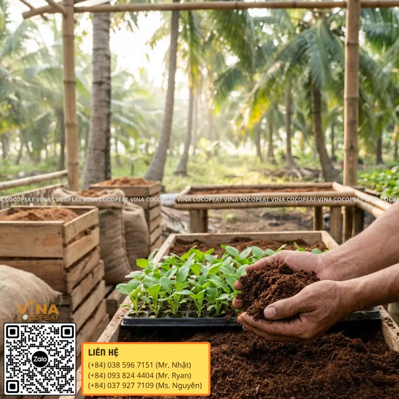 Giá thể mụn dừa trồng cây và ươm cây giống hữu cơ