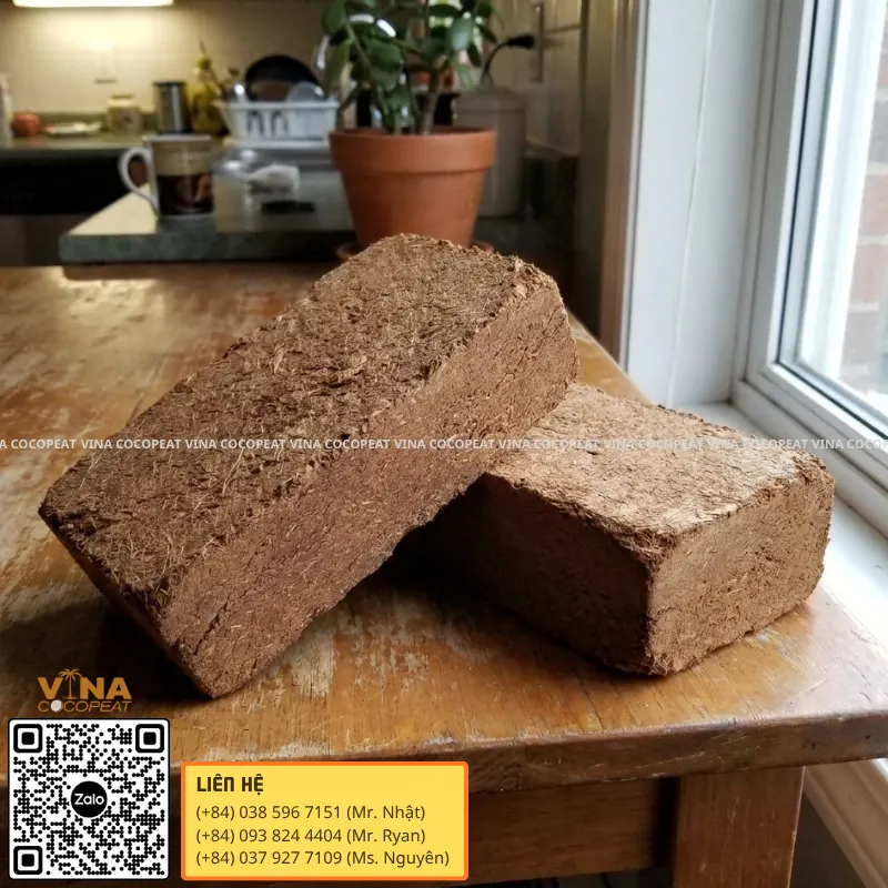 Khối mụn dừa nén làm giá thể hữu cơ trồng cây