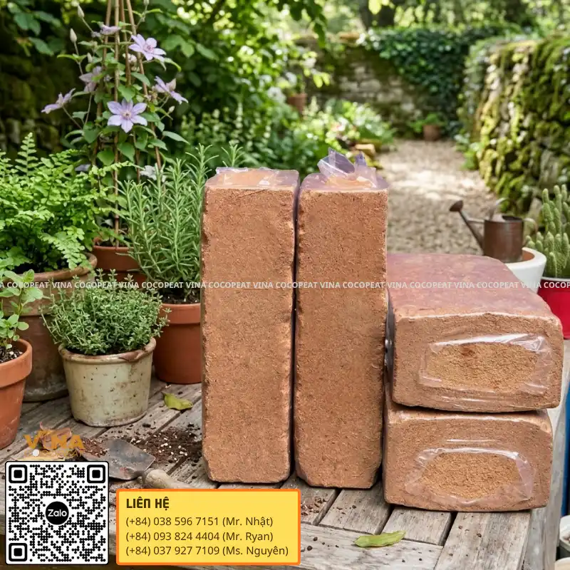Mụn dừa ép khối 500g làm giá thể trồng rau dền tại nhà