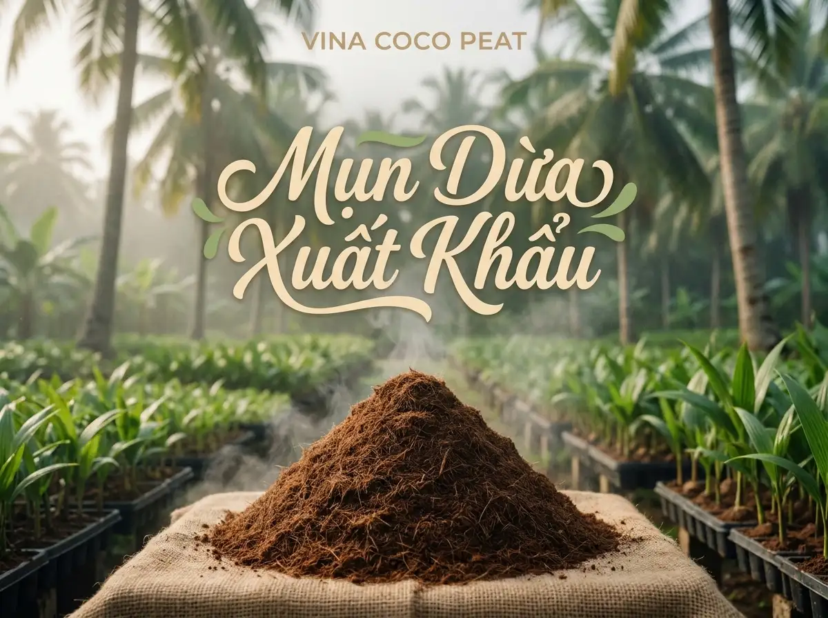 Mụn dừa xuất khẩu chất lượng cao dùng làm giá thể trồng cây tại VINA COCOPEAT