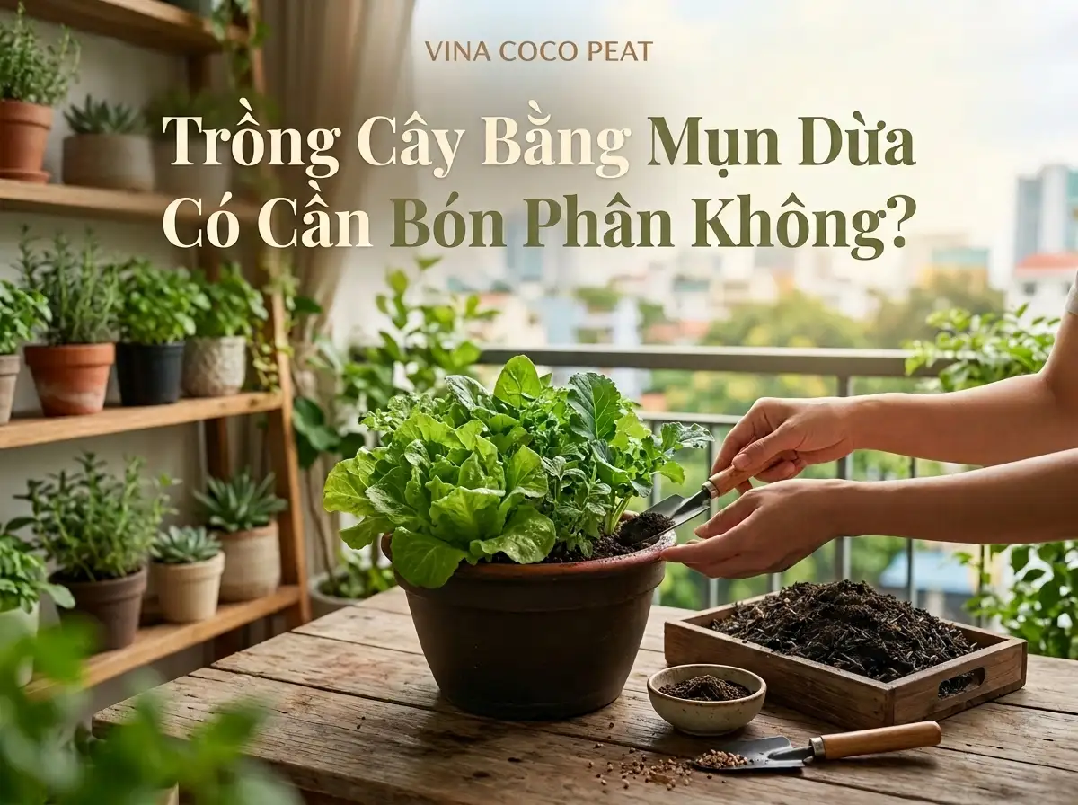 Trồng cây bằng mụn dừa có cần bón phân để cây phát triển xanh tốt