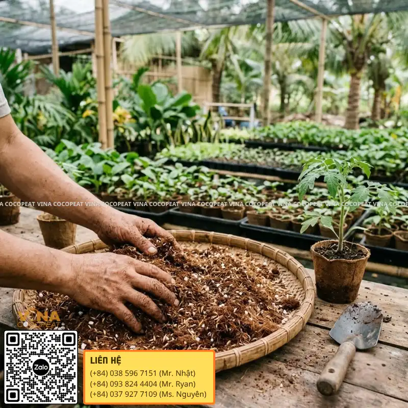 Cách trộn mụn dừa với giá thể tạo độ thoáng khí và tăng oxy cho rễ cây