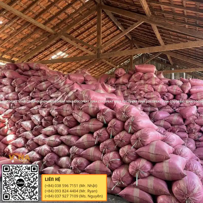 Mụn dừa đóng bao đã xử lý dùng để phối trộn giá thể trồng cây