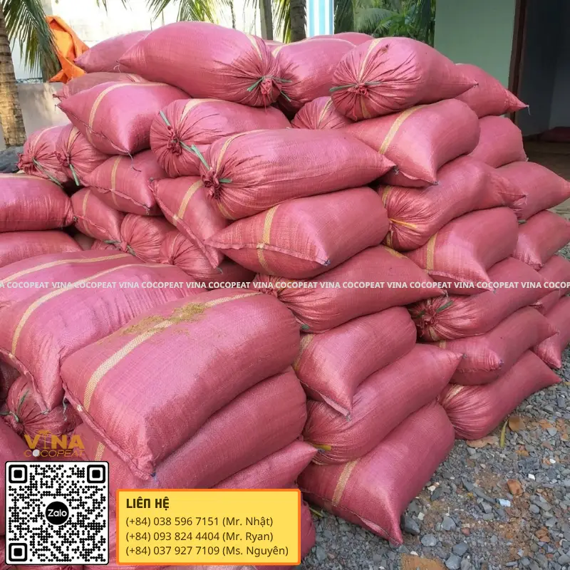 Mụn dừa xả chát Sông Thom đã xử lý dùng làm giá thể trồng cây