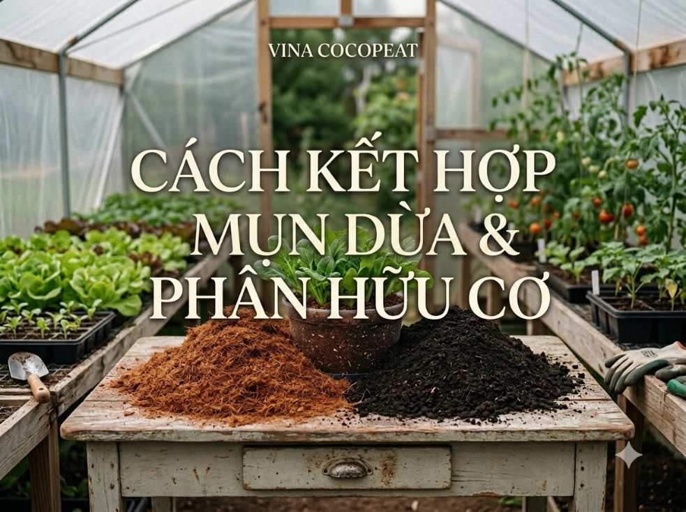 Cách kết hợp mụn dừa và phân hữu cơ khi trồng rau trong nhà kính